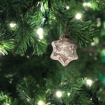 6 Pack | Mini Mercury Glass Star Ornaments (1 to 1.5-Inch, Silver, Imogen Design) - Great Gift Idea, Vintage-Style Decorations for Christmas and Home Decor - AsianImportStore.com - B2B Wholesale Lighting & Décor since 2002.