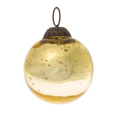 6 Pack | Small Mercury Glass Ball Ornament (2 to 2.25-Inch, Gold, Ava) - Great Gift Idea, Vintage-Style Decorations for Christmas & Special Occasions - AsianImportStore.com - B2B Wholesale Lighting & Décor since 2002.