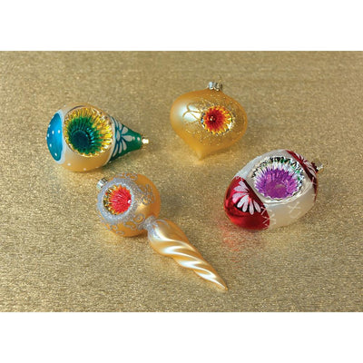 4 Pack | Vintage Indent Ornament Set of 4 (Gold, Ivory, Blue and Red) - AsianImportStore.com - B2B Wholesale Lighting and Decor