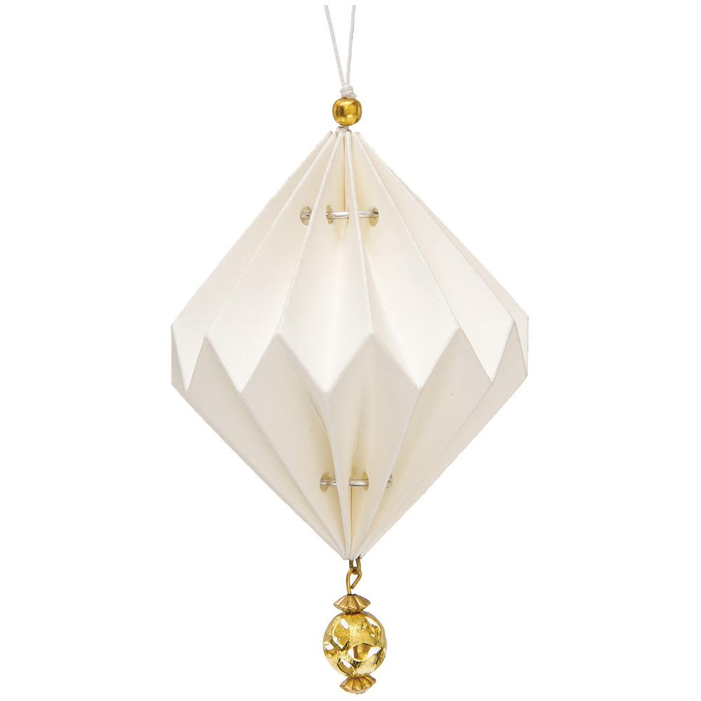 Vanja Design Tasseled Origami Ornament (4-Inch, White, Single) - AsianImportStore.com - B2B Wholesale Lighting and Decor
