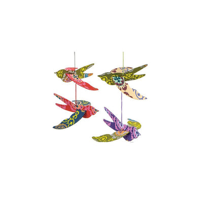 4 Pack|Multicolor Origami Paper Bird Ornaments (Set of 4 Swallows) - AsianImportStore.com - B2B Wholesale Lighting and Decor