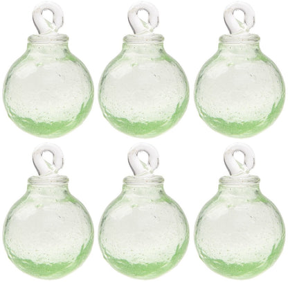6 Pack|Light Green Cassandra Mini Recycled Glass Ball Ornament - AsianImportStore.com - B2B Wholesale Lighting and Decor