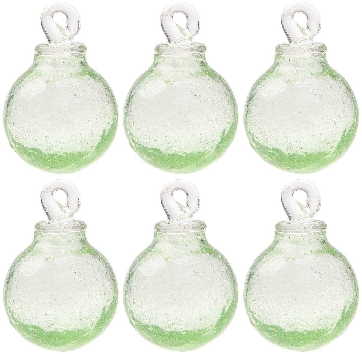 6 Pack|Light Green Cassandra Mini Recycled Glass Ball Ornament - AsianImportStore.com - B2B Wholesale Lighting and Decor