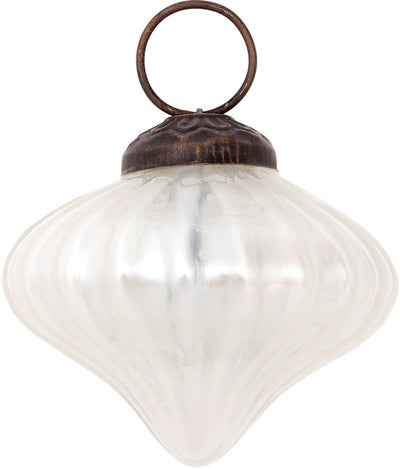 Mercury Glass Small Ornaments (2 to 2.25-inch, Pearl White, Lucy Design, Single) - AsianImportStore.com - B2B Wholesale Lighting & Décor since 2002.