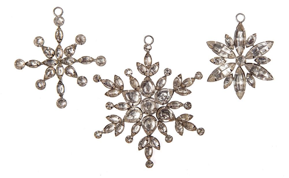 3 PACK | Rhinestone Snowflake Ornament (Assorted Sizes, Kirsten Design) - Great Gift Idea, Vintage-Style Decoration for Christmas and Home Décor - AsianImportStore.com - B2B Wholesale Lighting and Decor