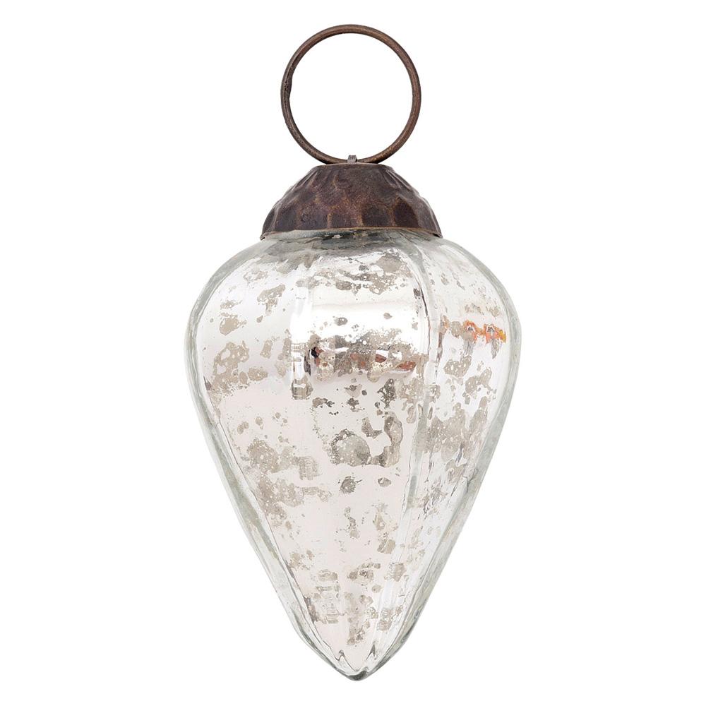 Small Mercury Glass Ornament (2.5-inch, Silver, Zoe Design, Single)