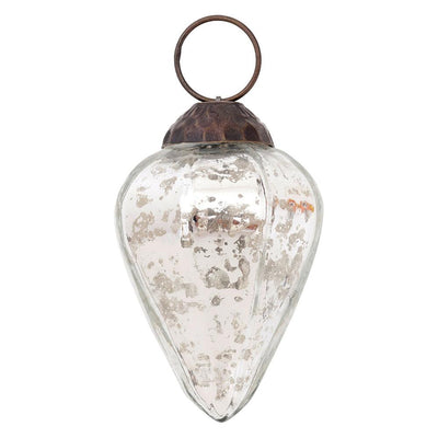 Small Mercury Glass Ornament (2.5-inch, Silver, Zoe Design, Single)