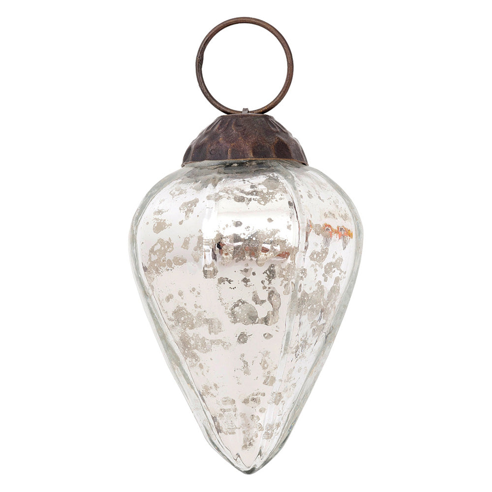 BLOWOUT (20 PACK) Small Mercury Glass Ornament (2.5-inch, Silver, Zoe Design, Single)