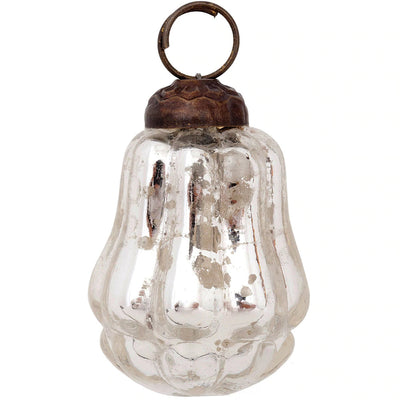 BLOWOUT (20 PACK) Small Mercury Glass Ornament (1.75-inch, Silver, Melony Design, Single)