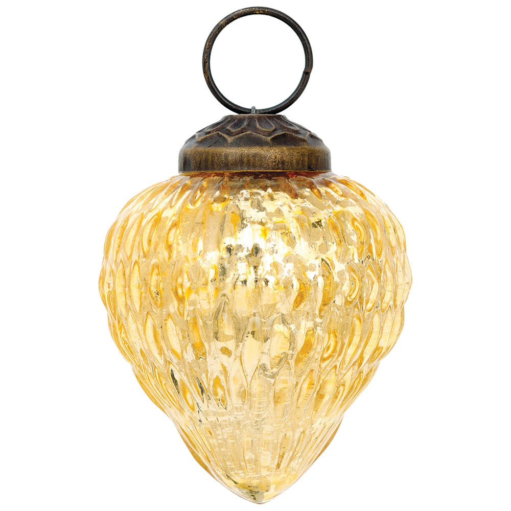 2.25" Gold Melina Mercury Glass Hobnail Pine Cone Ornament Christmas Decoration - AsianImportStore.com - B2B Wholesale Lighting & Décor since 2002.