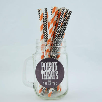 Orange and Black Patterned Halloween Party Paper Straws for Drinks (24 PACK) - AsianImportStore.com - B2B Wholesale Lighting and Decor