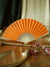 BULK PACK (50) 9" Orange Silk Hand Fans for Weddings - AsianImportStore.com - B2B Wholesale Lighting and Decor
