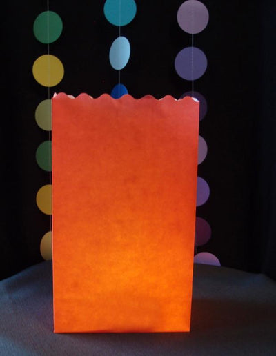 Orange Solid Color Paper Luminaries / Luminary Lantern Bags Path Lighting (10 PACK) - AsianImportStore.com - B2B Wholesale Lighting and Decor