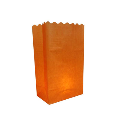 Orange Solid Color Paper Luminaries / Luminary Lantern Bags Path Lighting (10 PACK) - AsianImportStore.com - B2B Wholesale Lighting and Decor