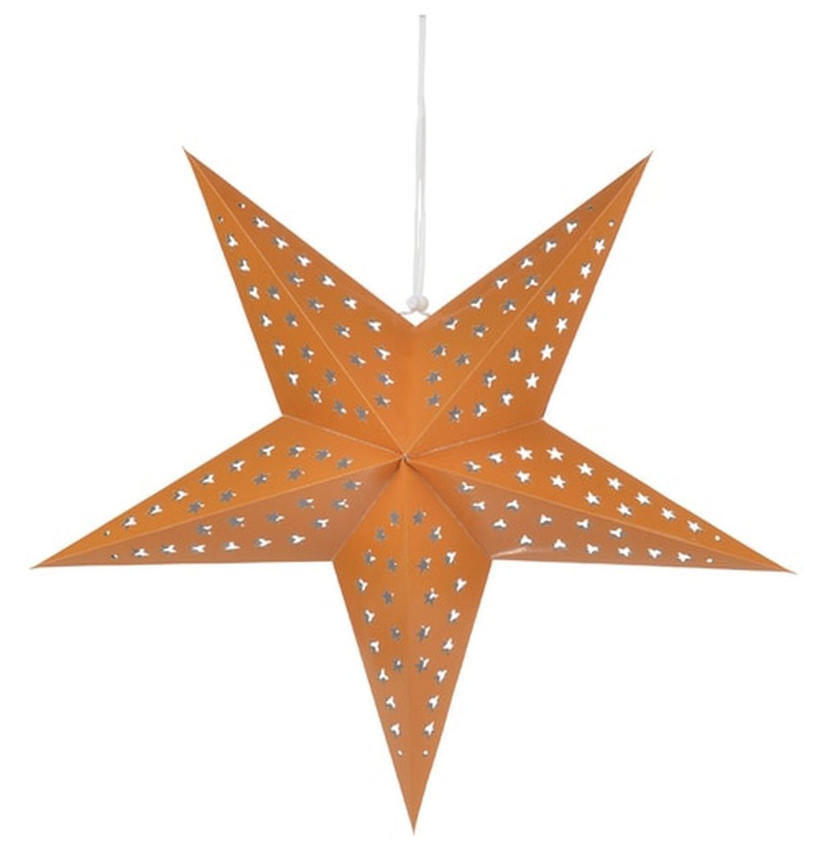 3-PACK + Cord | Orange Starry Night 24" Illuminated Paper Star Lanterns and Lamp Cord Hanging Decorations - AsianImportStore.com - B2B Wholesale Lighting and Decor