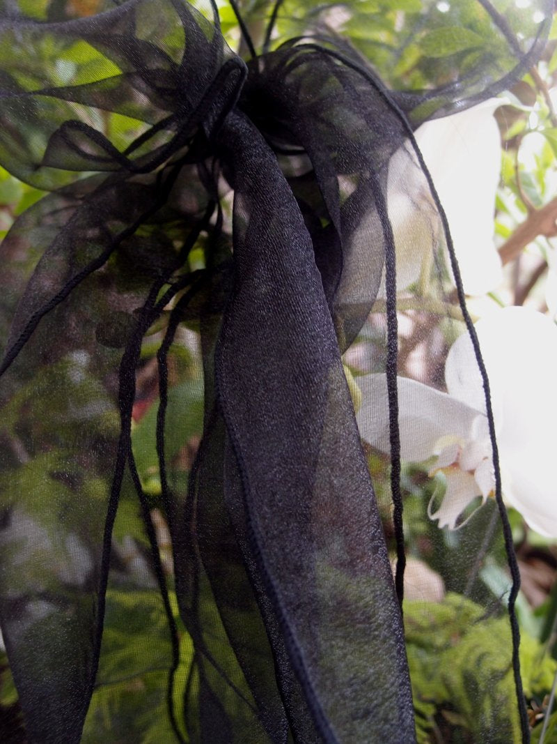 BLOWOUT (100 PACK) Black Organza Chair Sashes (9FT)