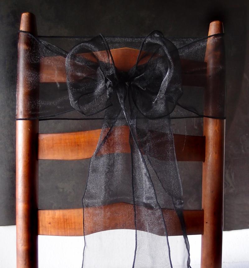 Black Organza Chair Sashes, 9FT (100 PACK) - AsianImportStore.com - B2B Wholesale Lighting and Décor