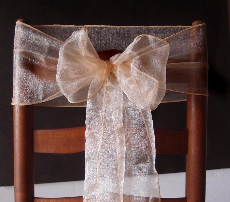  Peach Organza Chair Sashes (9FT, 10 PACK) - AsianImportStore.com - B2B Wholesale Lighting and Decor