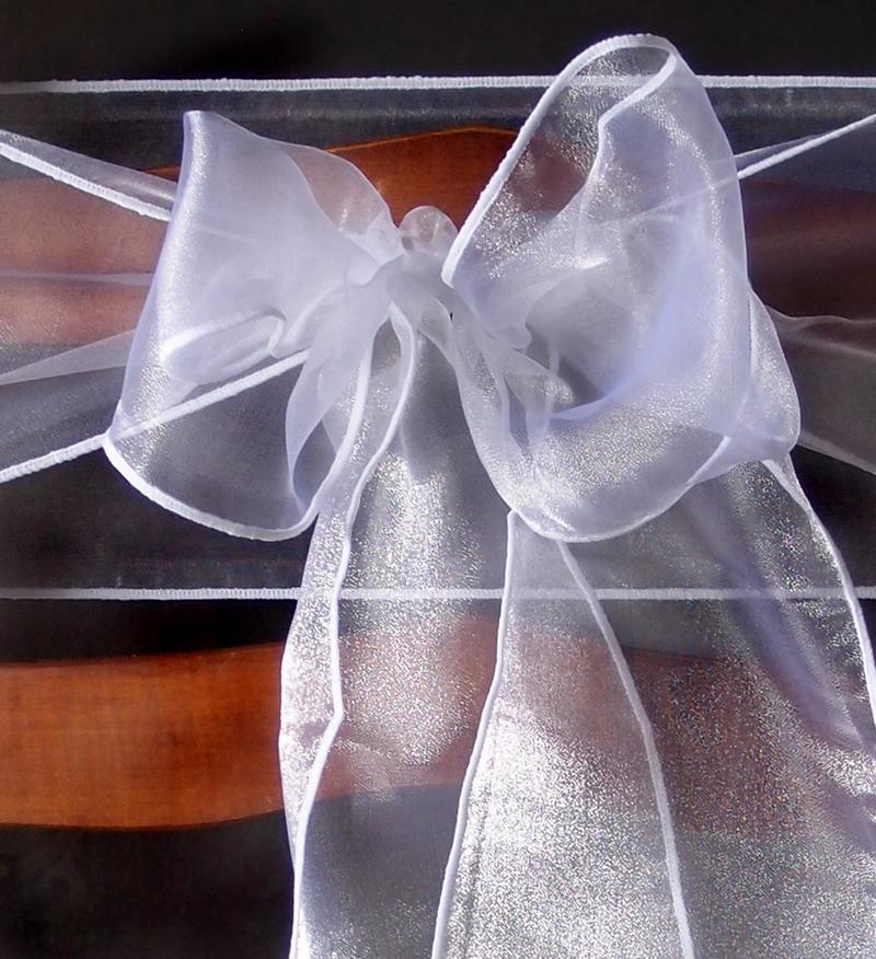  White Organza Chair Sashes (9FT, 10 PACK) - AsianImportStore.com - B2B Wholesale Lighting and Decor