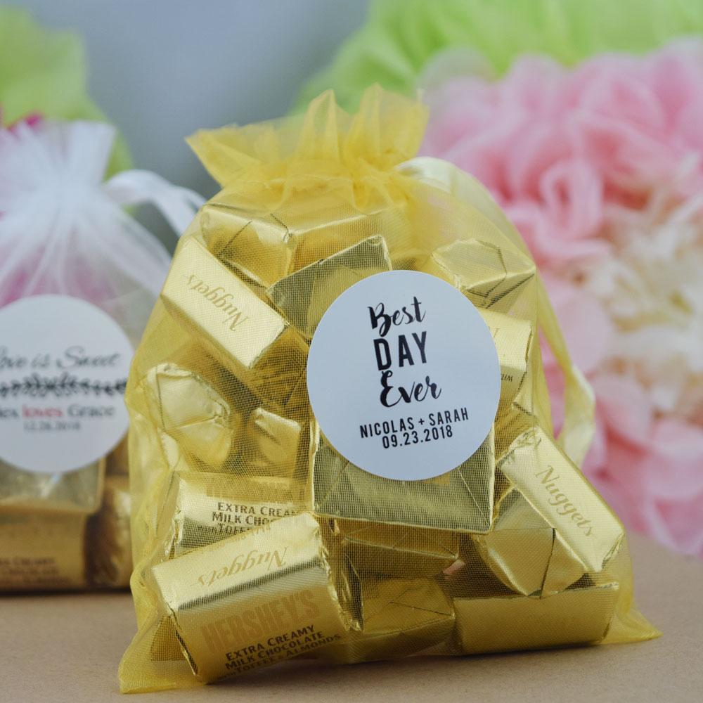 Gold Organza Gift Bag Pouch / Goodie Bag - 4.5 x 5.5in (12-PACK) - AsianImportStore.com - B2B Wholesale Lighting and Decor