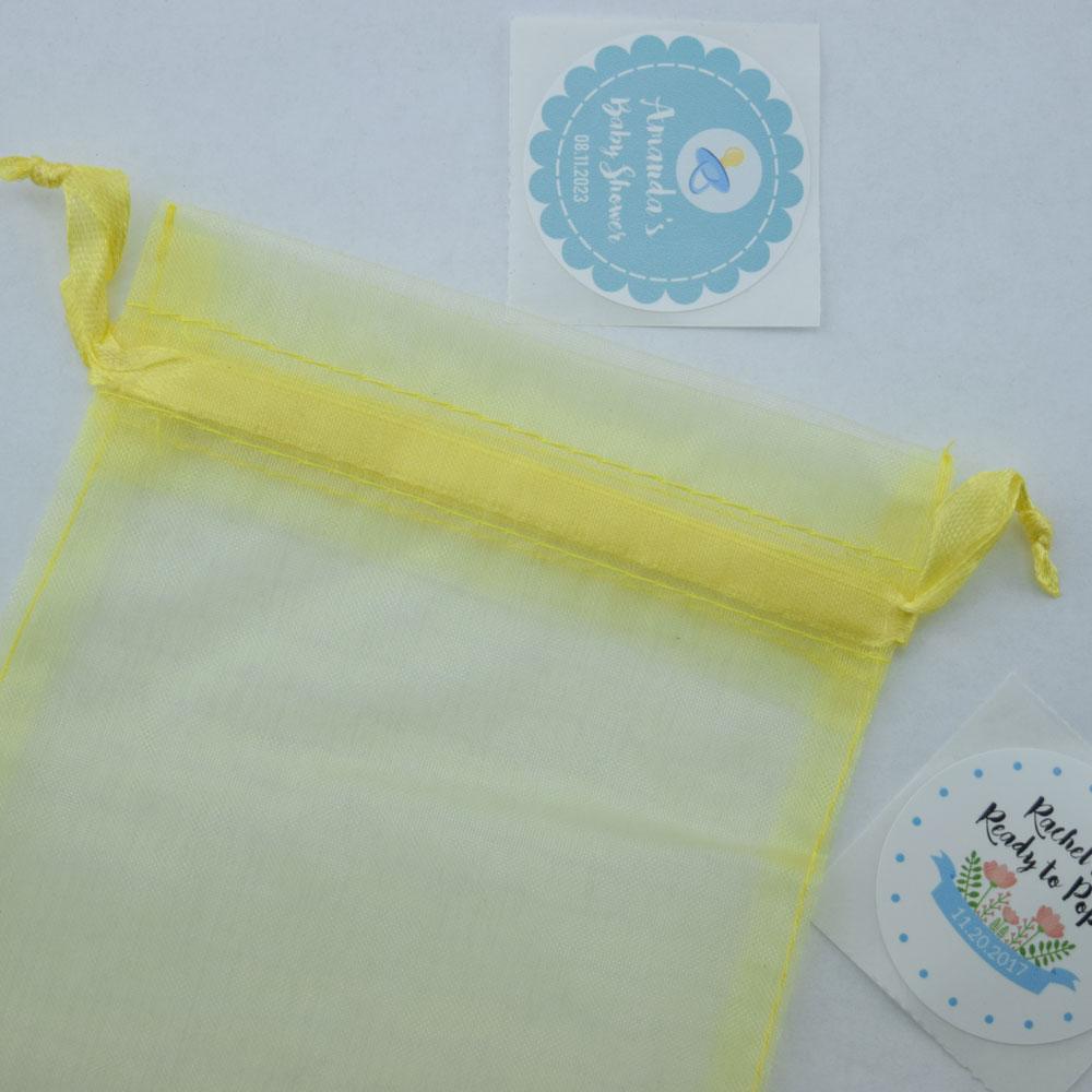 Yellow Organza Gift Bag Pouch / Goodie Bag - 4.5 x 5.5in (12-PACK) - AsianImportStore.com - B2B Wholesale Lighting and Decor