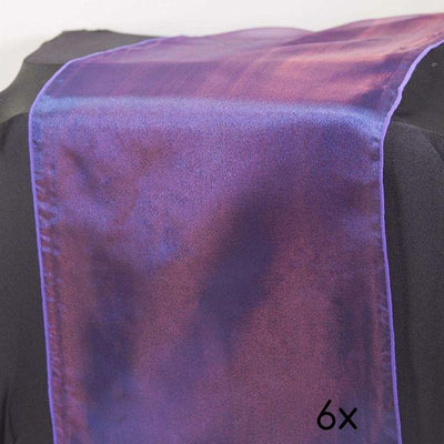 6 Pack Dark Purple Organza Table Runner - 12"x108" - AsianImportStore.com - B2B Wholesale Lighting and Decor
