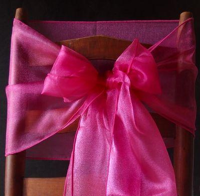 6 Pack Fuchsia Organza Table Runner - 12"x108" - AsianImportStore.com - B2B Wholesale Lighting and Decor