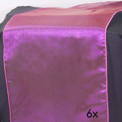 6 Pack Fuchsia Organza Table Runner - 12"x108" - AsianImportStore.com - B2B Wholesale Lighting and Decor