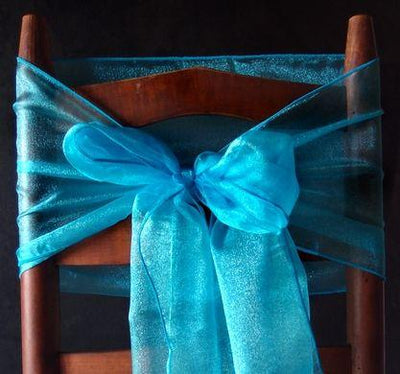 6 Pack Turquoise Organza Table Runner - 12"x108" - AsianImportStore.com - B2B Wholesale Lighting and Decor