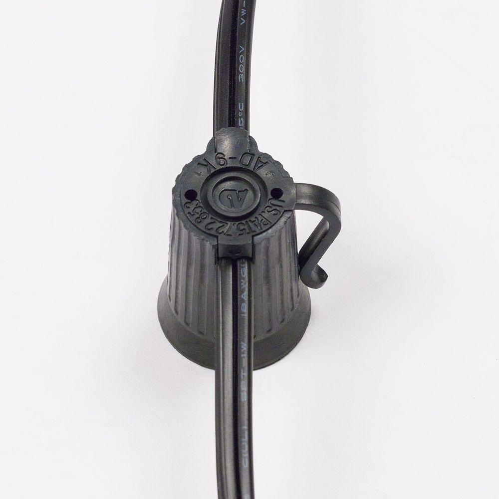 (Cord Only) 25 Socket Outdoor Patio DIY String Light, 28 FT Black Stringer w/ E12 Base (No Bulbs) - AsianImportStore.com - B2B Wholesale Lighting and Decor