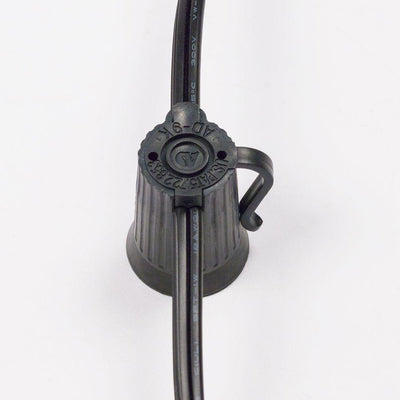 (Cord Only) 25 Socket Outdoor Patio DIY String Light, 28 FT Black Stringer w/ E12 Base (No Bulbs) - AsianImportStore.com - B2B Wholesale Lighting and Decor