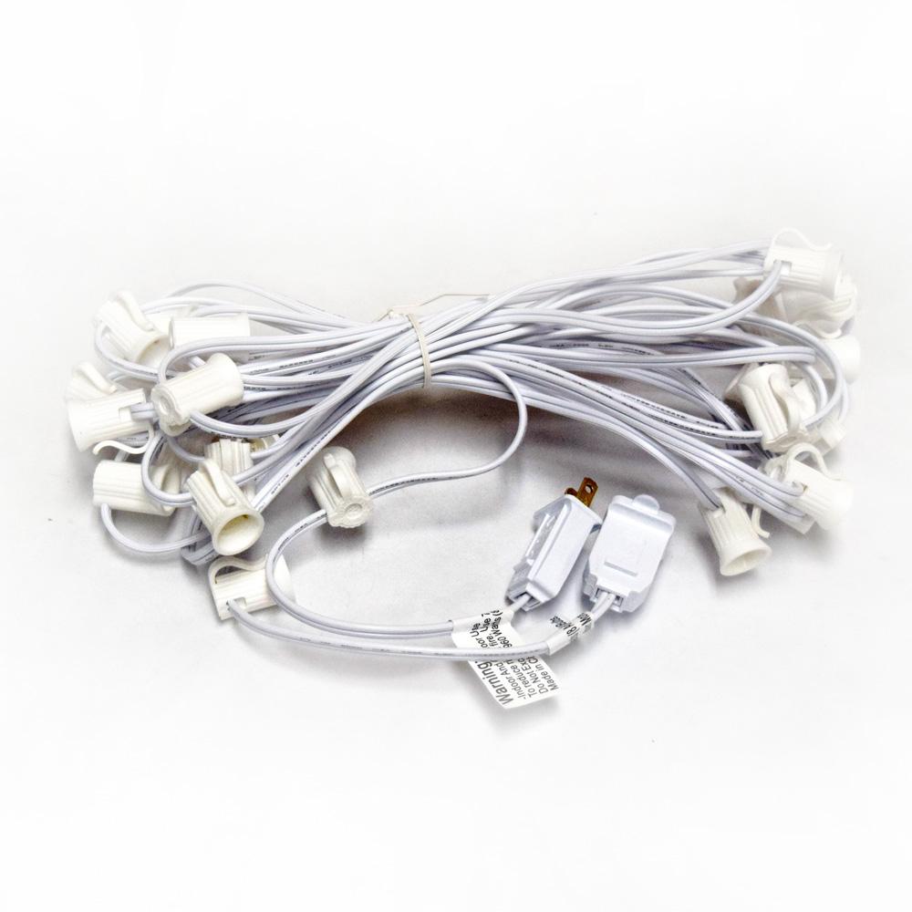 Patriotic 4th of July Outdoor Patio String Light, 25 Socket, C7 LED Bulbs, 28 FT White Cord - AsianImportStore.com - B2B Wholesale Lighting and Decor