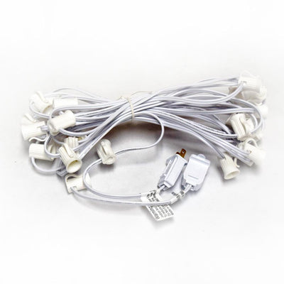 Patriotic 4th of July Outdoor Patio String Light, 25 Socket, C7 LED Bulbs, 28 FT White Cord - AsianImportStore.com - B2B Wholesale Lighting and Decor