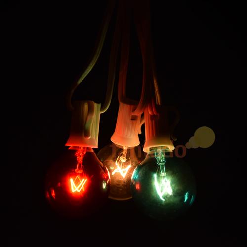 Patriotic 4th of July Outdoor Patio String Light, 25 Socket, G40 Bulbs, 28 FT White Cord - AsianImportStore.com - B2B Wholesale Lighting and Decor