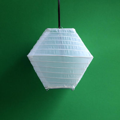 8" White Pagoda II Unique Shaped Shimmering Nylon Lantern