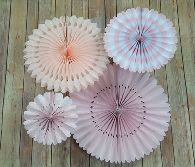 (Discontinued) (20 PACK) Pink Rosette Paper Flower Backdrop Pinwheel Party Wall Decoration for Baby Showers, Bridal Showers, Birthday Parties or any celebration
