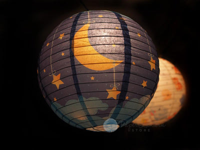 14" Premium Print Starry Sky Lullaby Paper Lantern, Design by Esper - AsianImportStore.com - B2B Wholesale Lighting and Decor