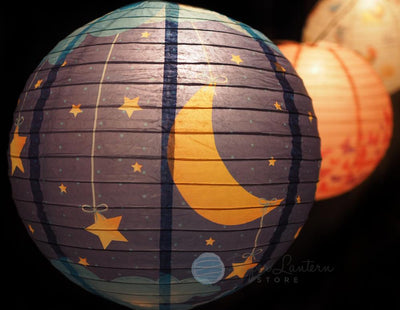 14" Premium Print Starry Sky Lullaby Paper Lantern, Design by Esper - AsianImportStore.com - B2B Wholesale Lighting and Decor