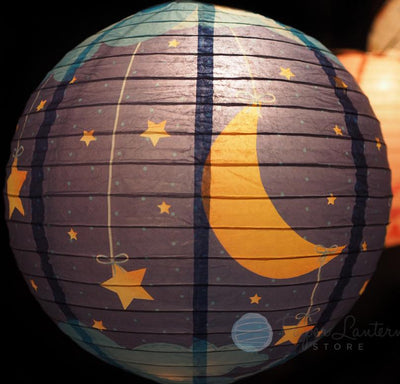 14" Premium Print Starry Sky Lullaby Paper Lantern, Design by Esper - AsianImportStore.com - B2B Wholesale Lighting and Decor