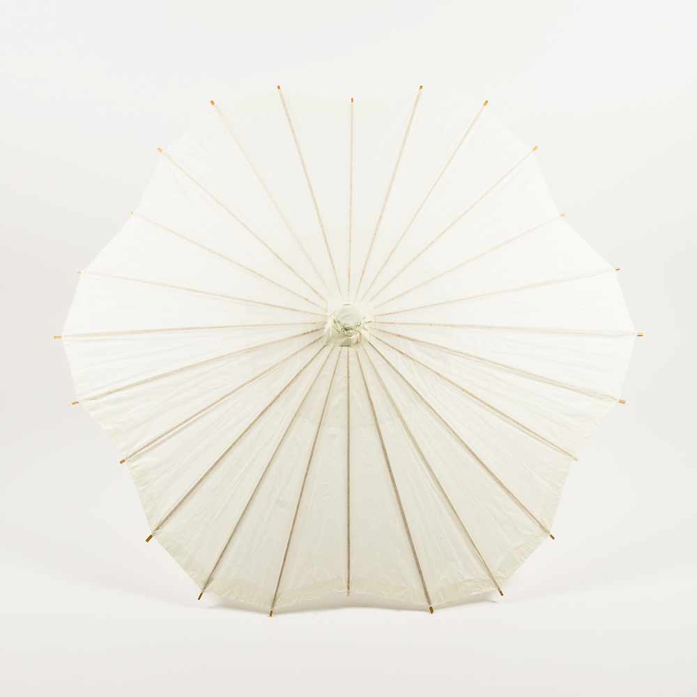 32" Beige / Ivory Paper Parasol Umbrella, Scallop Blossom Shaped - AsianImportStore.com - B2B Wholesale Lighting & Décor since 2002.