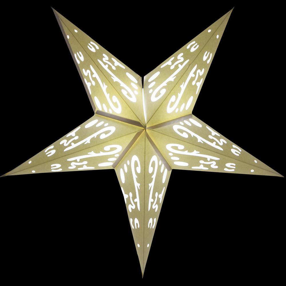 24" White Star Lantern w/ Tissue, Kraftskiva - AsianImportStore.com - B2B Wholesale Lighting and Decor