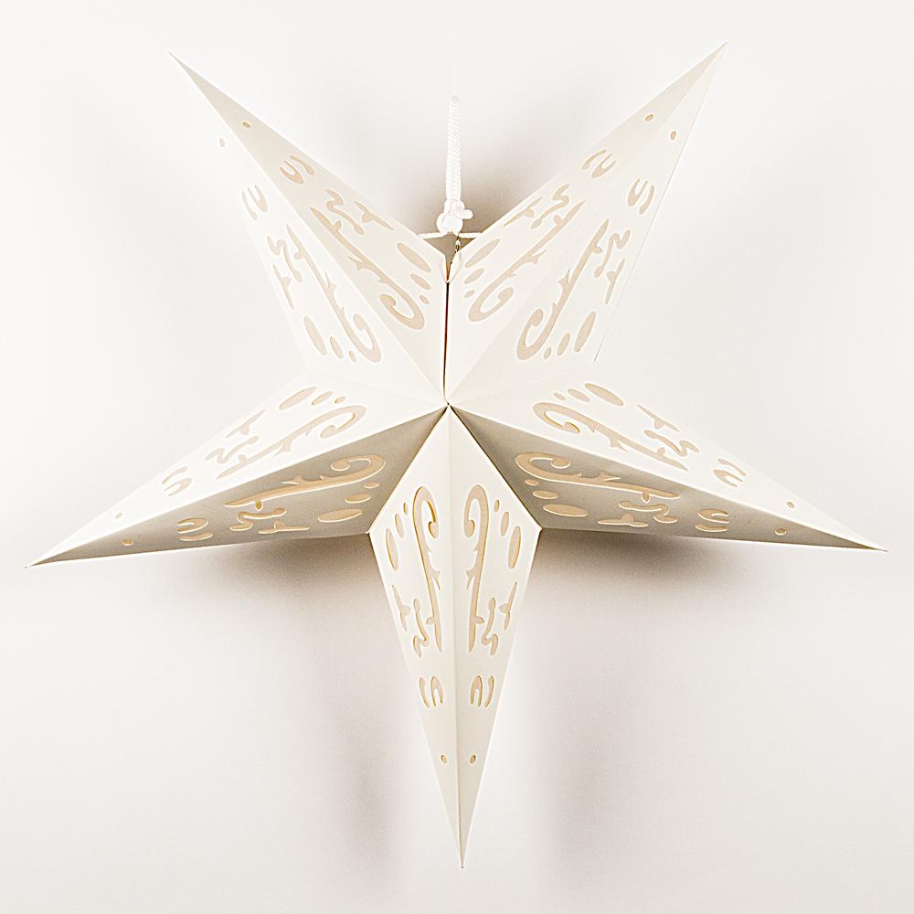 24" White Star Lantern w/ Tissue, Kraftskiva - AsianImportStore.com - B2B Wholesale Lighting and Decor