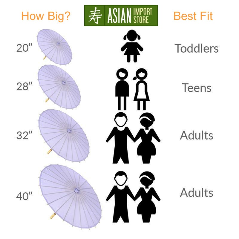 32" Orange Paper Parasol Umbrella, Scallop Blossom Shaped - AsianImportStore.com - B2B Wholesale Lighting & Décor since 2002.