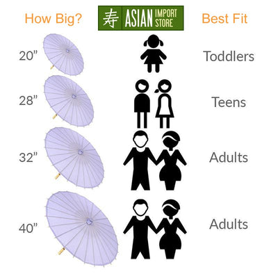 32" Orange Paper Parasol Umbrella, Scallop Blossom Shaped - AsianImportStore.com - B2B Wholesale Lighting & Décor since 2002.