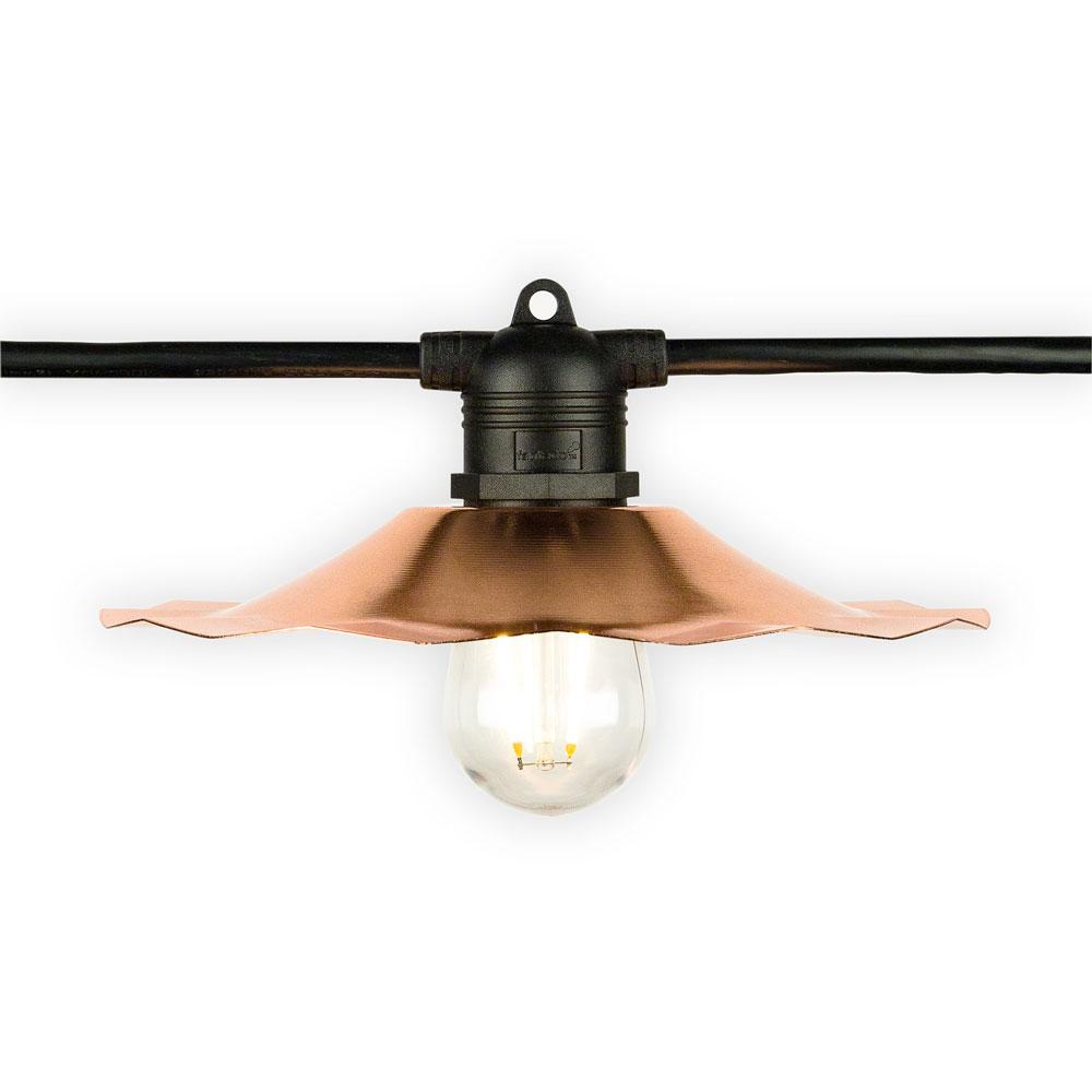 Patio Metal Light Bulb Shade for Outdoor Commercial String Lights, E26, Rose Gold (100 PACK) - AsianImportStore.com - B2B Wholesale Lighting and Décor