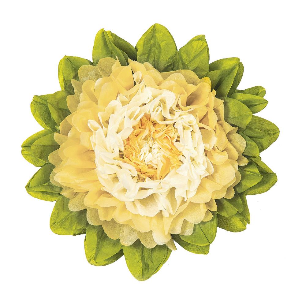 Medium Tissue Paper Flower (10-Inch, Ivory & Cream) - AsianImportStore.com - B2B Wholesale Lighting and Decor