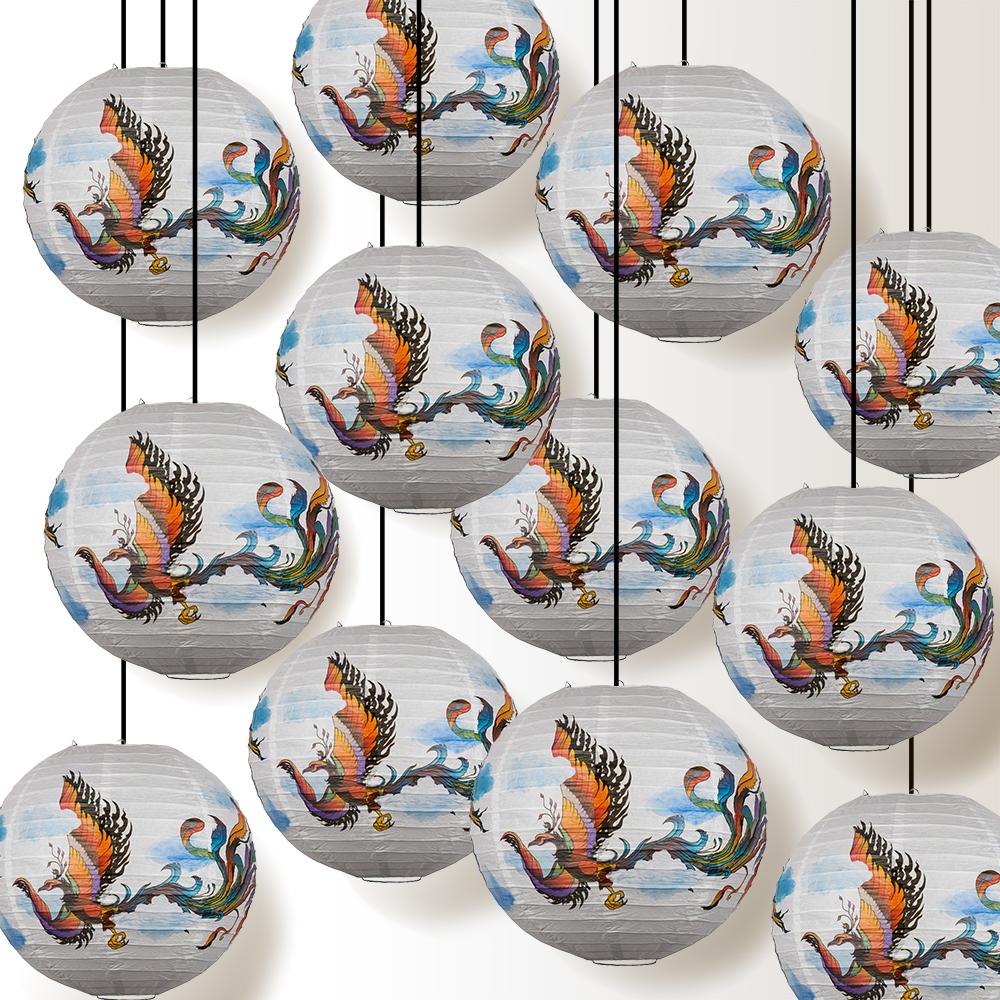 12 PACK | 14" Flying Phoenix Paper Lantern, Design by Esper - AsianImportStore.com - B2B Wholesale Lighting and Decor