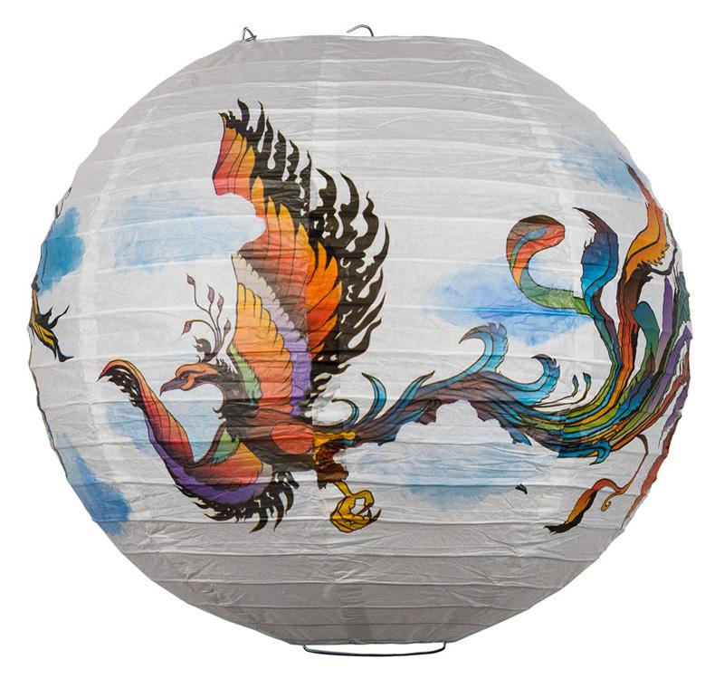 14" Flying Phoenix Paper Lantern, Design by Esper - AsianImportStore.com - B2B Wholesale Lighting and Decor