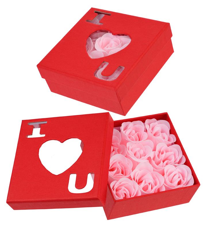 Pink "I Love You" Rose Soap Petals in Red Box - AsianImportStore.com - B2B Wholesale Lighting and Decor