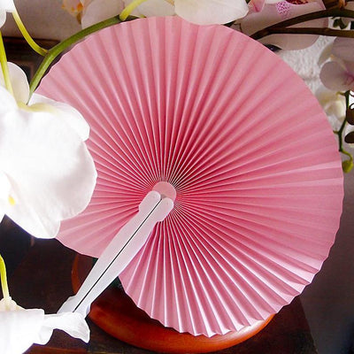 9" Pink Accordion Paper Hand Fan for Weddings (100 PACK) - AsianImportStore.com - B2B Wholesale Lighting and Décor